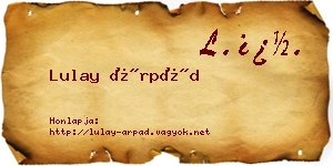 Lulay Árpád névjegykártya